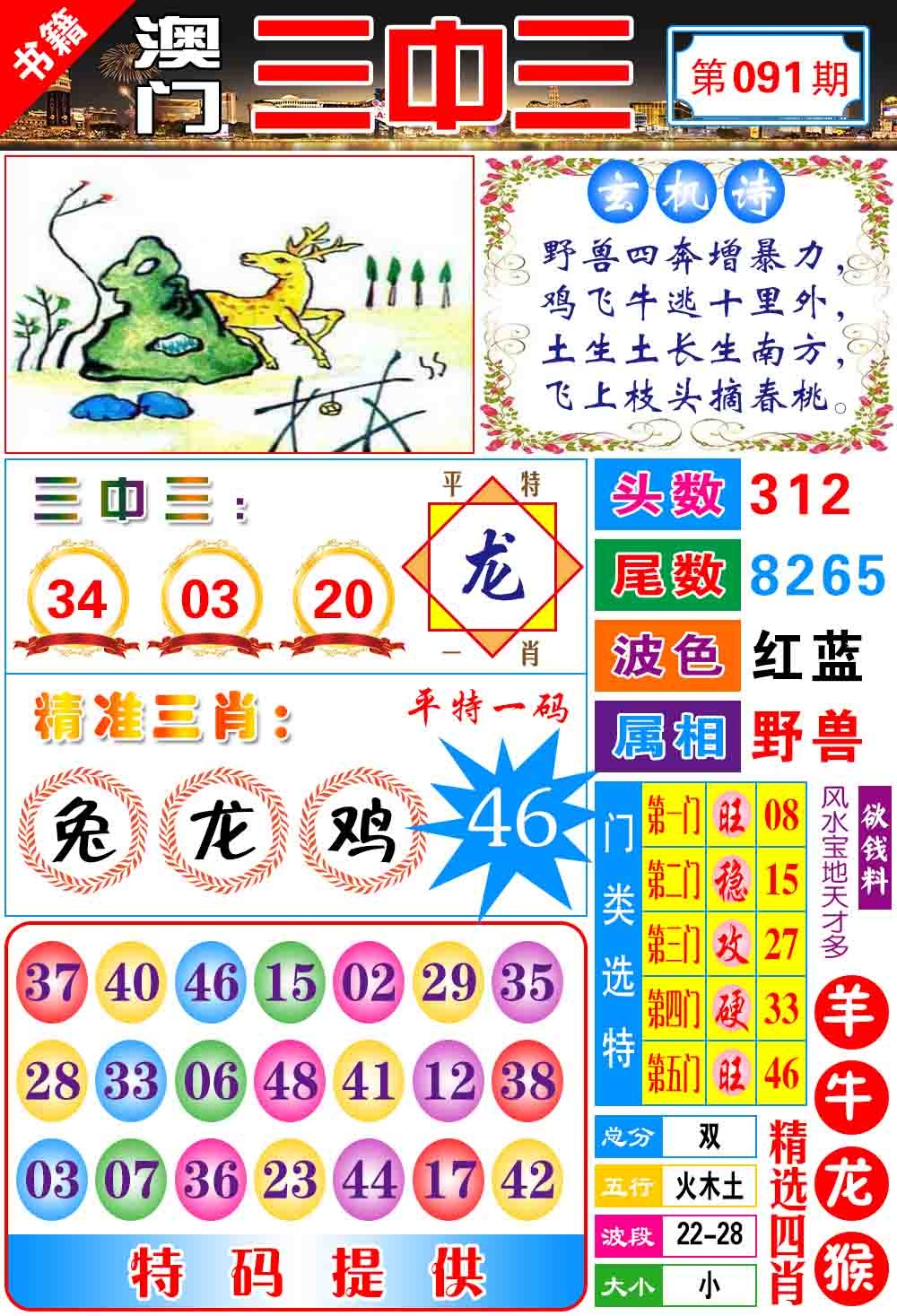 091期澳门宝典三中三[图]