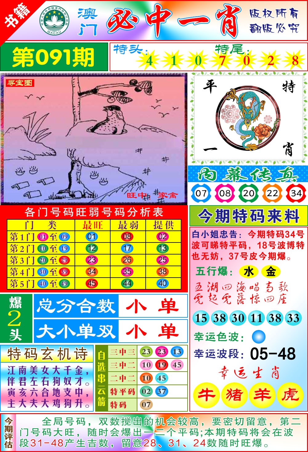 091期澳门玄机一特[图]